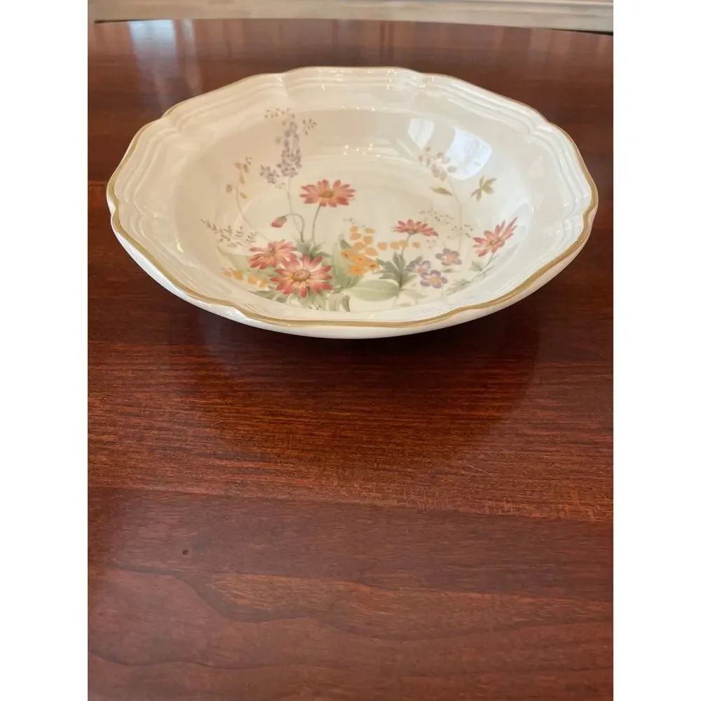 Mikasa Heritage Samantha F2017 Wildflower Floral Soup Pasta Bowls 8.5” Set of 6